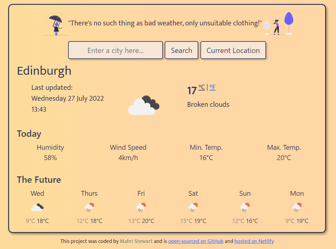 Front-end - weather app project